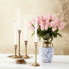 Simple Classics Brass Finish Taper Holder Set of 4