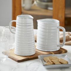 Simple Classics Reactive Glaze Stoneware Pitcher 8 Inch