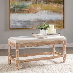 Simple Cushion Top Wood Bench
