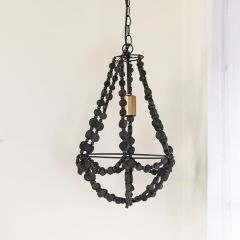 Simple Elegance Wood Bead Pendant Light