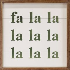 Simple Fa La La Green White Wall Art