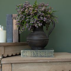 Simple Farmhouse Handled Metal Pitcher Vase