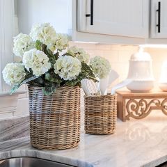 Simple Farmhouse Wicker Storage Baskets Set of 2