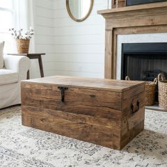 Simple Farmhouse Wooden Storage Trunk