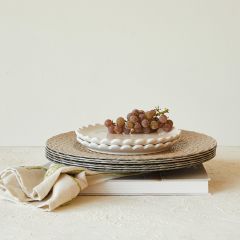 Simple Farmhouse Woven Pattern Charger Plate