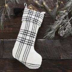 Simple Plaid Tasseled Holiday Stocking