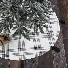 Simple Plaid Tasseled Tree Skirt