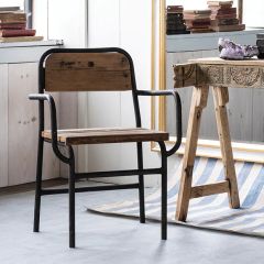 Simple Rustic Industrial Arm Chair