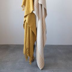 Simple Stripes Frayed Edge Throw Blanket