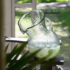 Simple Tilted Glass Pitcher With Handle