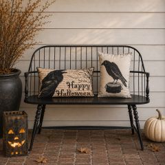 Simply Farmhouse Turned Leg Slatted Metal Bench