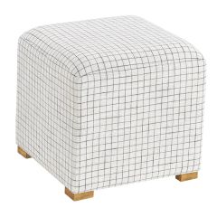 Simply Farmhouse Windowpane Plaid Ottoman