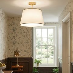 Simply Modern Semi Flush Drum Shade Ceiling Light