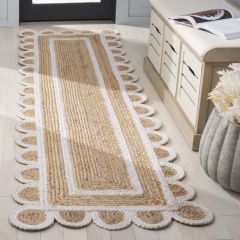 Simply Scalloped Natural/Ivory Jute Area Rug