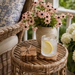 Simply Scalloped Natural Wood Coasters Set of 8
