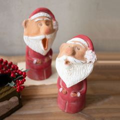 Singing Santa Figure Set of 2