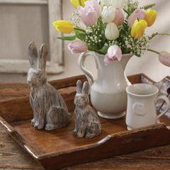 Sitting Cement Bunny Statue 6.5 Inch