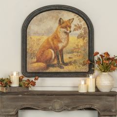 Sitting Fox Arched Framed Print