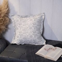 Skull Flower Cotton Throw Pillow