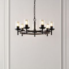 Sleek Metal Ring 7 Light Chandelier