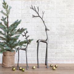 Sleek Modern Gunmetal Finish Reindeer