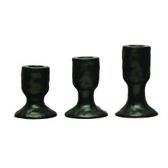 Sleek Reactive Glaze Taper Holder Set of 3