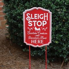 Sleigh Stop Garden Stake Sign