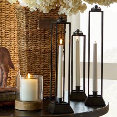 Slender Metal Lantern Candle Holder Set of 3