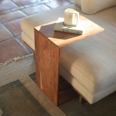 Slide Under Wood Sofa Accent Table