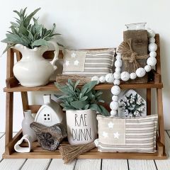 Small Neutral Patriotic Inspired Flag Pillow