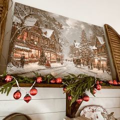 Small Town Christmas Canvas Wall Art