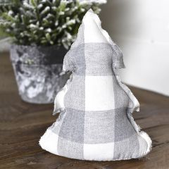 Smoky Checked Christmas Tree Door Stopper