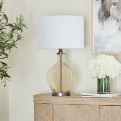 Smoky Glass Table Lamp