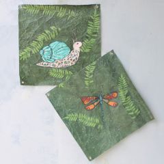 Snail and Dragonfly Paper Wall Art Collection