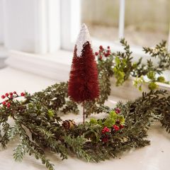 Snow Capped Bottlebrush Tree 9 Inch