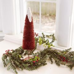 Snow Capped Bottlebrush Tree 15 Inch