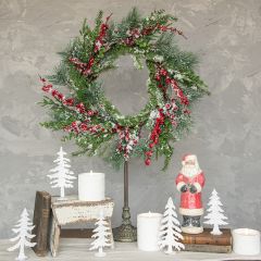 Snow Flocked Evergreen Wreath