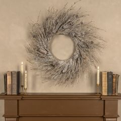 Snow Flocked Pinecone And Twig Wreath