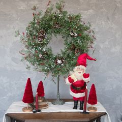 Snow Flurry Cedar And Red Berry Wreath 30 Inch