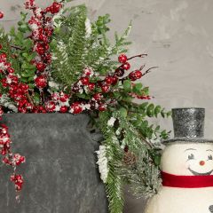 Snow Kissed Faux Evergreen and Berries Pick