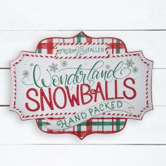 Snowballs Embossed Metal Wall Sign