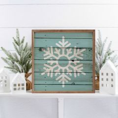 Snowflake Blue Framed Wall Art