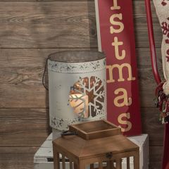 Snowflake Cutout Distressed Lantern Set of 3