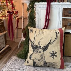 Snowflake Reindeer Accent Pillow