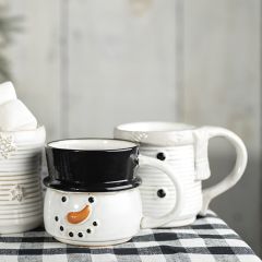 Snowman Stacked Mug Set