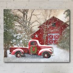 Snowy Barn Canvas Wall Decor
