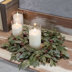 Snowy Festive Holiday Candle Ring
