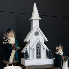 Snowy Light Up Wooden Church