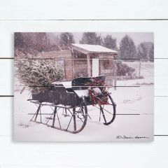 Snowy Sleigh Pallet Wall Art