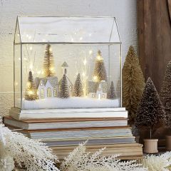 Snowy Village Lighted Terrarium